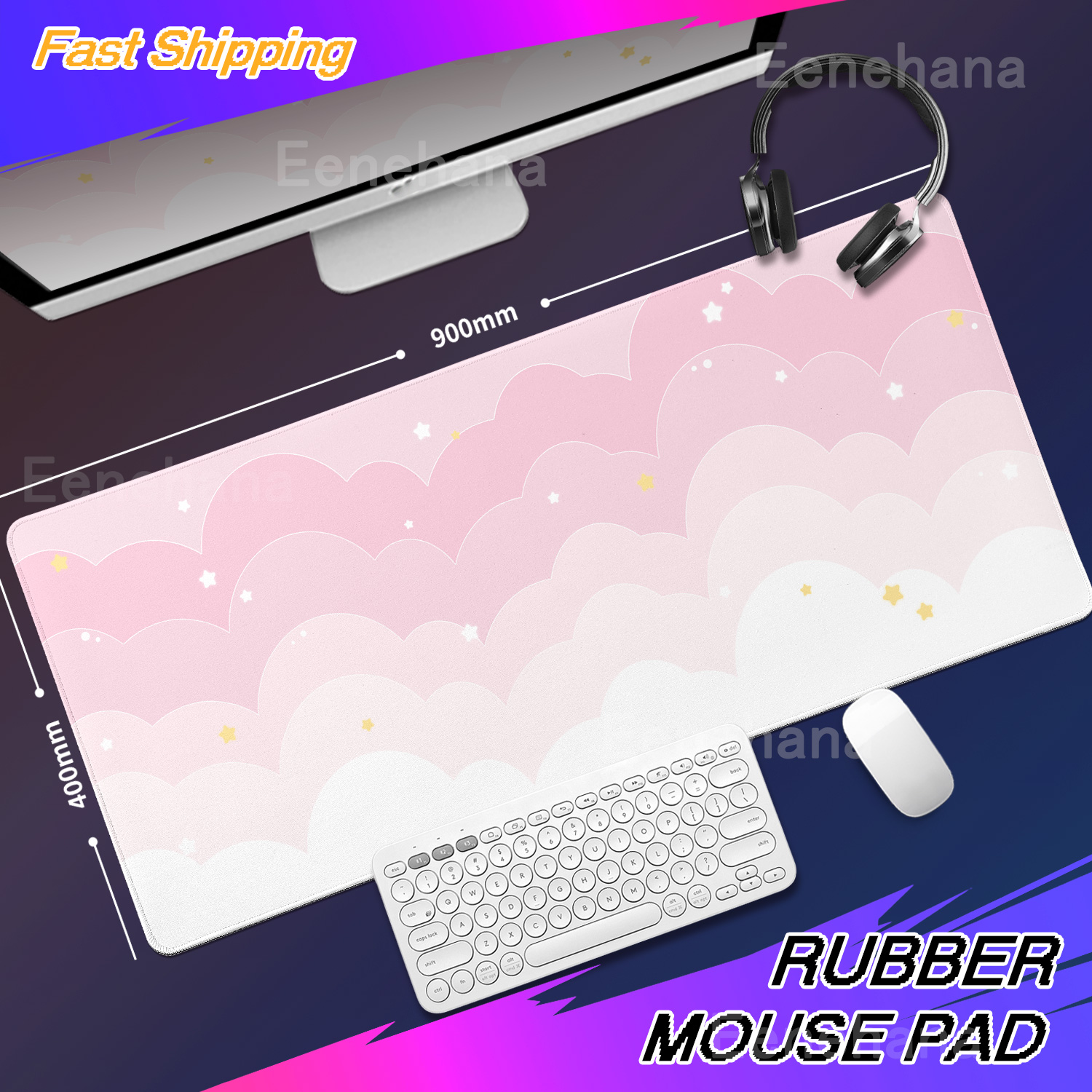 Light Blue Pink Clouds Desk Ma - Tradescantia Purple ulasan dan harga