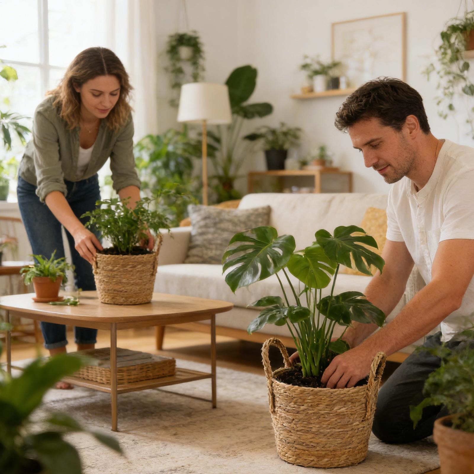 Wicker Plant Basket with Handl - Aloe Vera Pot ulasan dan harga